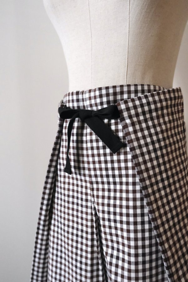 画像4: MARU TO (マルト）Check Gather & Wrap Pants (4)