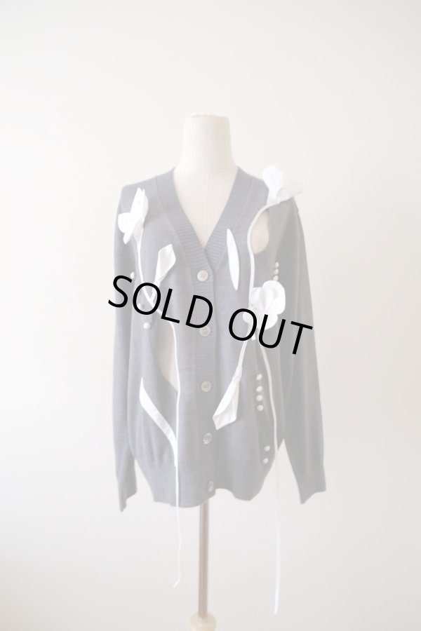 RIV NOBUHIKO (リブ ノブヒコ)PALMER FLOWER CARDIGAN grey RIV NOBUHIKO (リブ ノブヒコ)PALMER FLOWER CARDIGAN grey