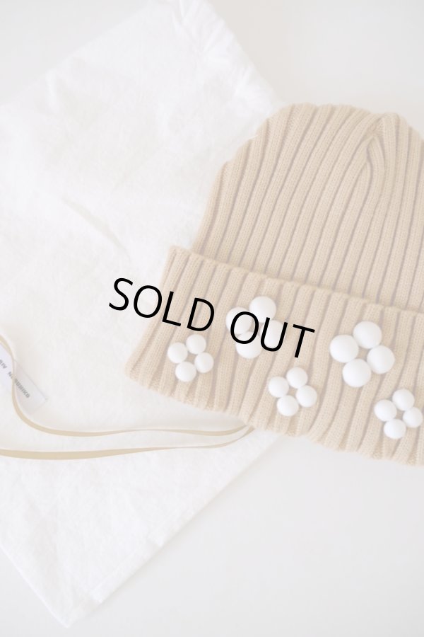 画像3: RIV NOBUHIKO (リブ ノブヒコ）PALMER BEAD KNIT CAP beige (3)