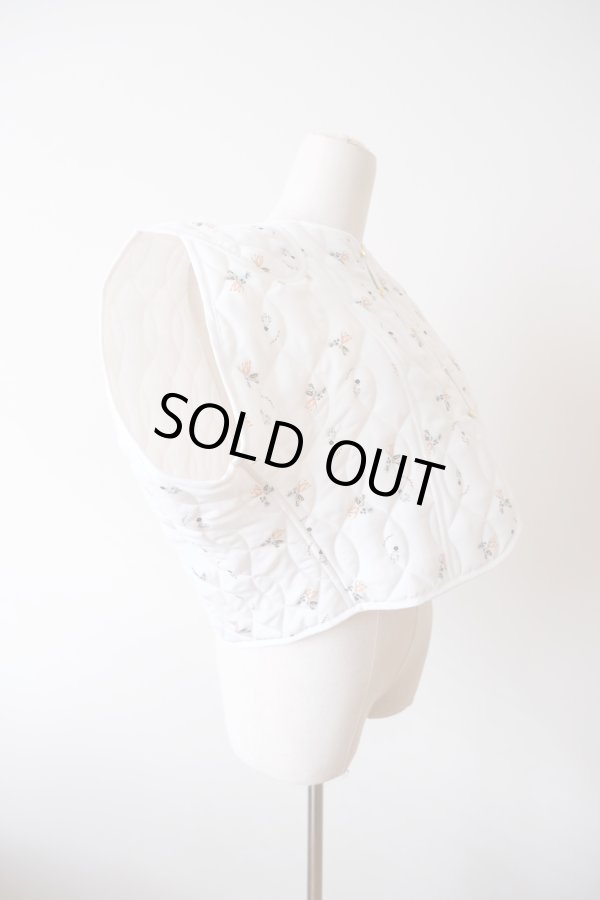 画像2: DECO depuis 1985 FLOWER QUILT VEST ivory (2)