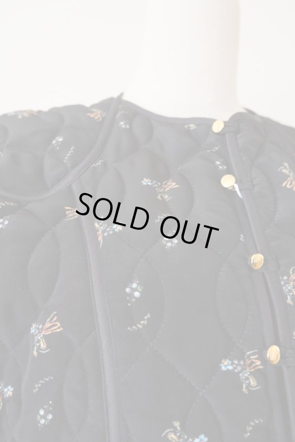 画像4: DECO depuis 1985 FLOWER QUILT VEST black (4)