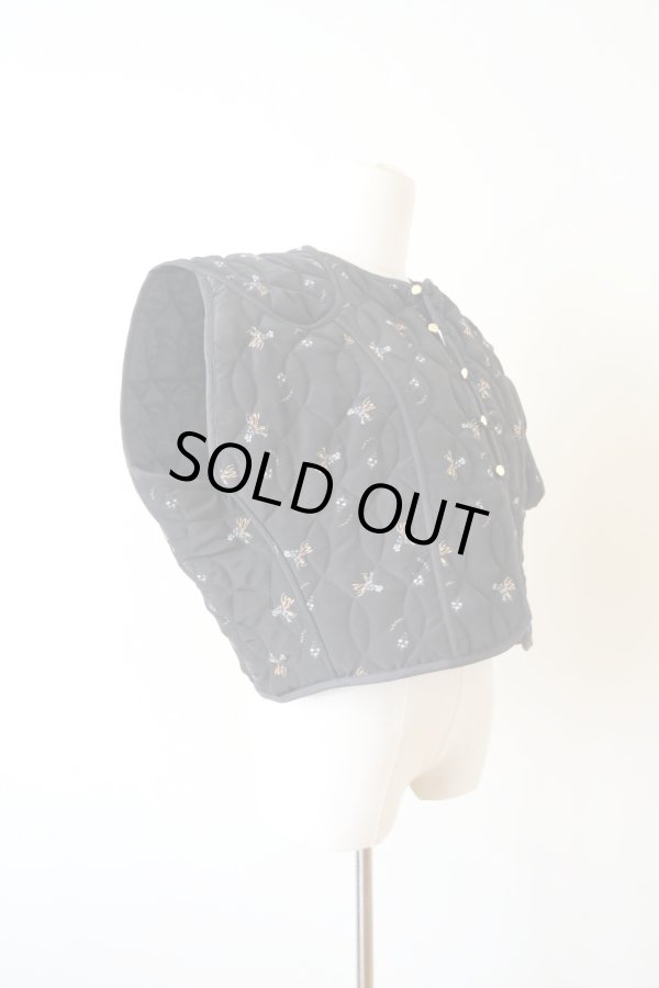 画像2: DECO depuis 1985 FLOWER QUILT VEST black (2)