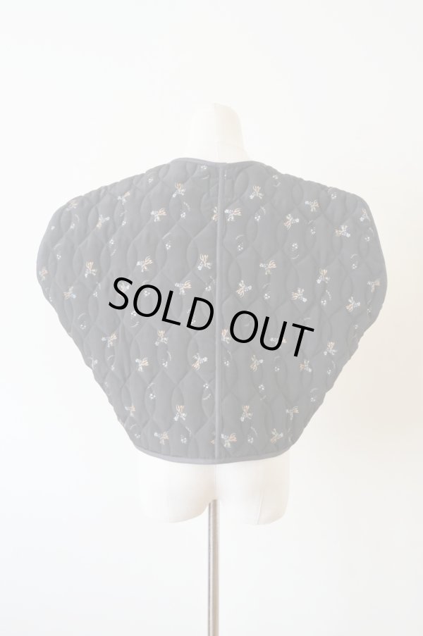 画像3: DECO depuis 1985 FLOWER QUILT VEST black (3)