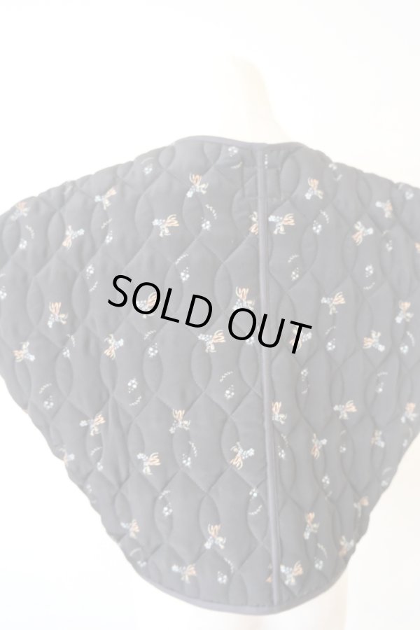 画像5: DECO depuis 1985 FLOWER QUILT VEST black (5)