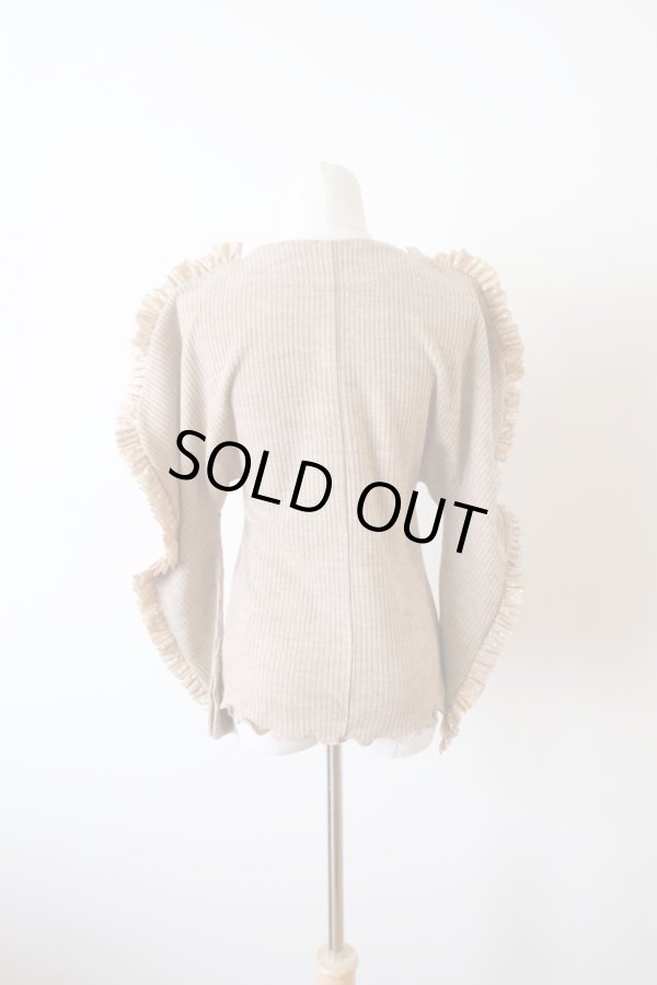 画像3: DECO depuis 1985 FRONT SLIT RIB KNIT beige (3)