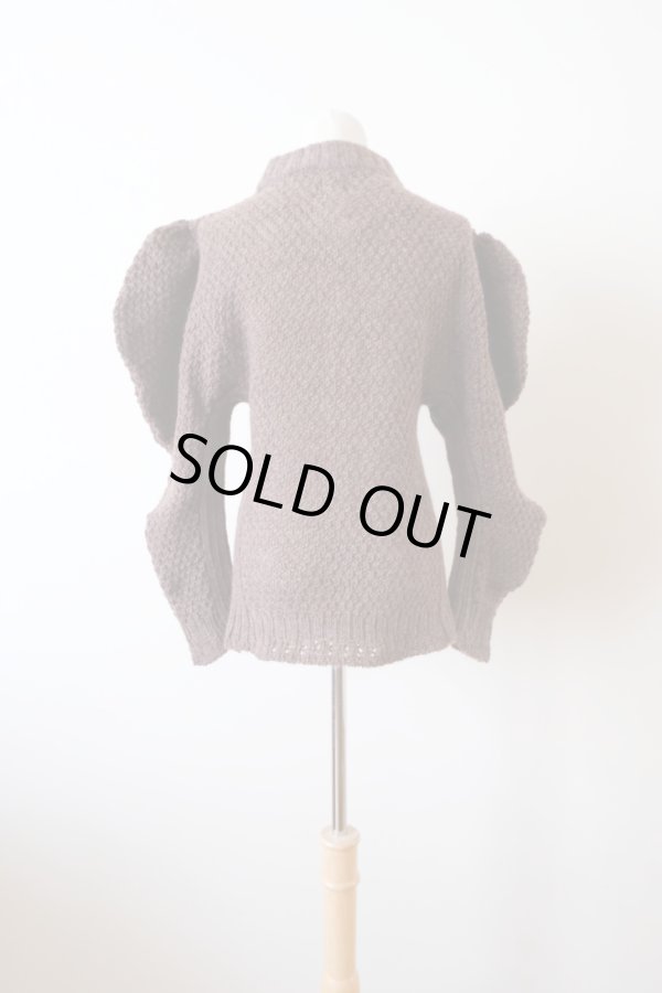 画像3: DECO depuis 1985 PUFF SLEEVE SLIT KNIT brown (3)