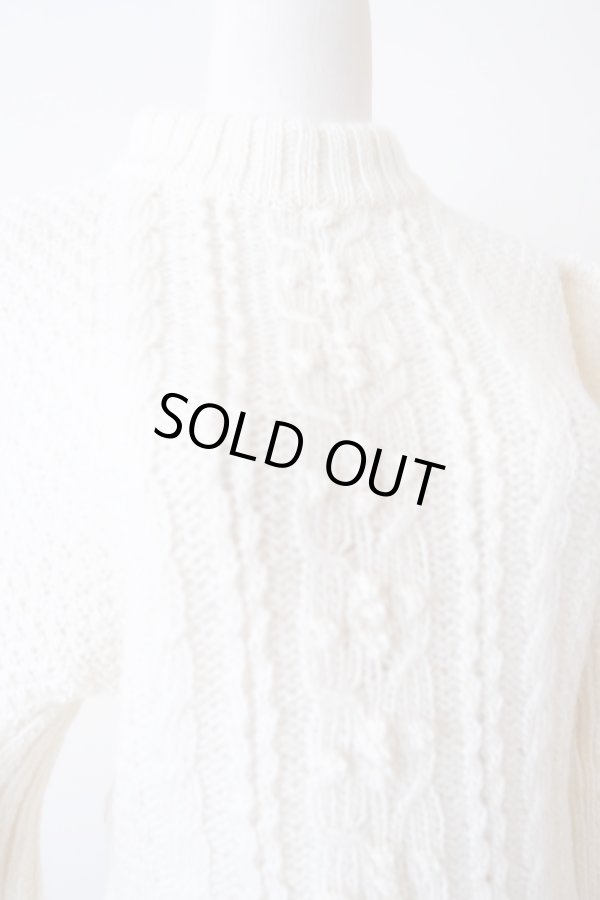 画像2: DECO depuis 1985 PUFF SLEEVE SLIT KNIT ivory (2)