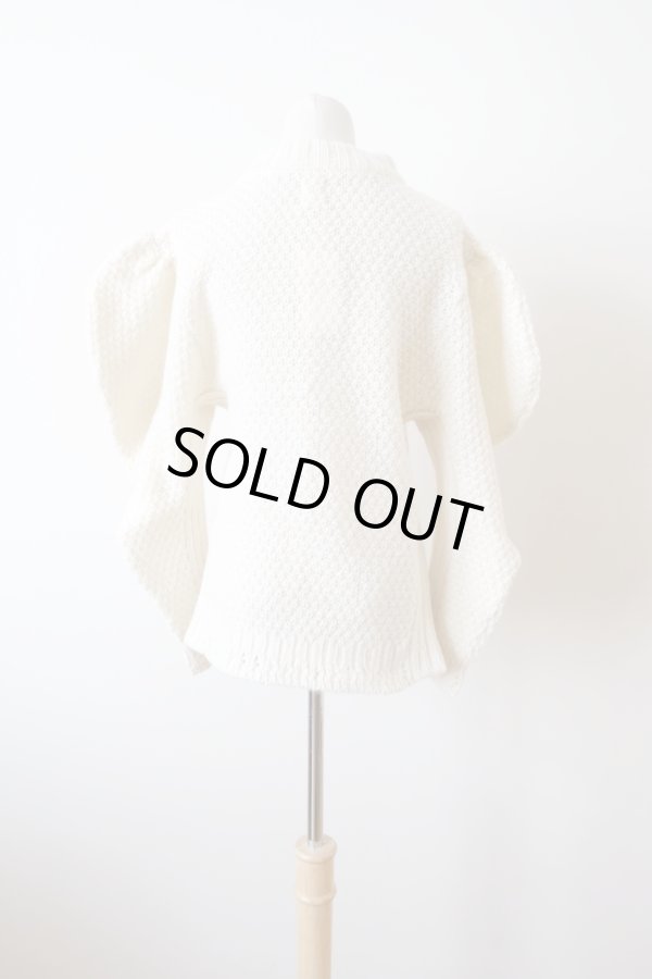 画像6: DECO depuis 1985 PUFF SLEEVE SLIT KNIT ivory (6)