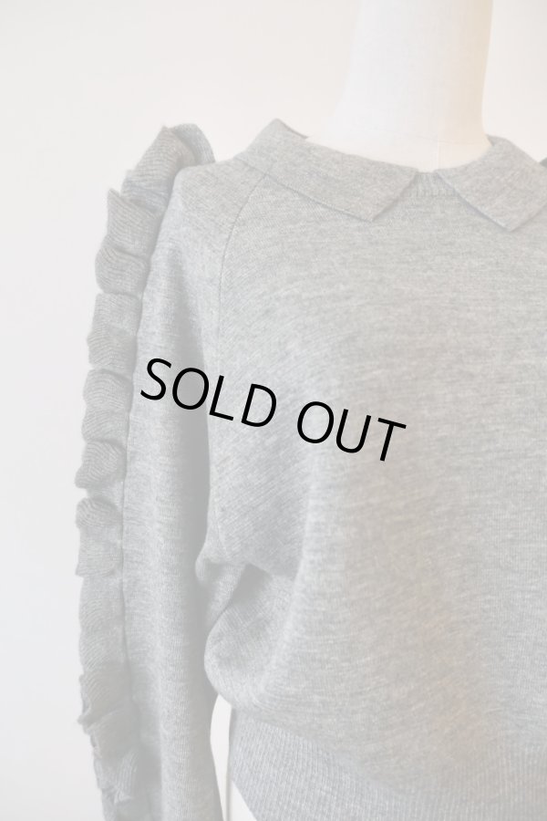 画像4: NON TOKYO RUFFLED SLEEVE KNIT grey (4)