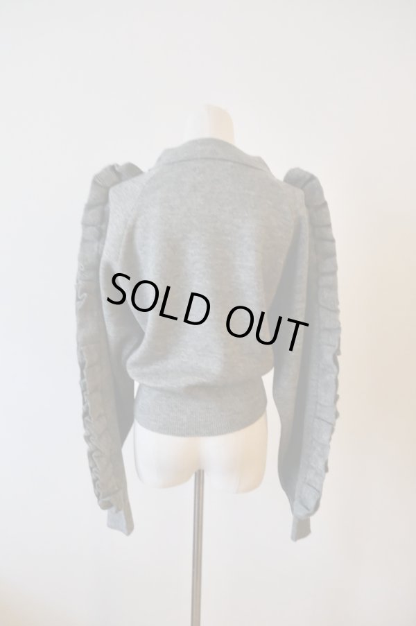 画像3: NON TOKYO RUFFLED SLEEVE KNIT grey (3)