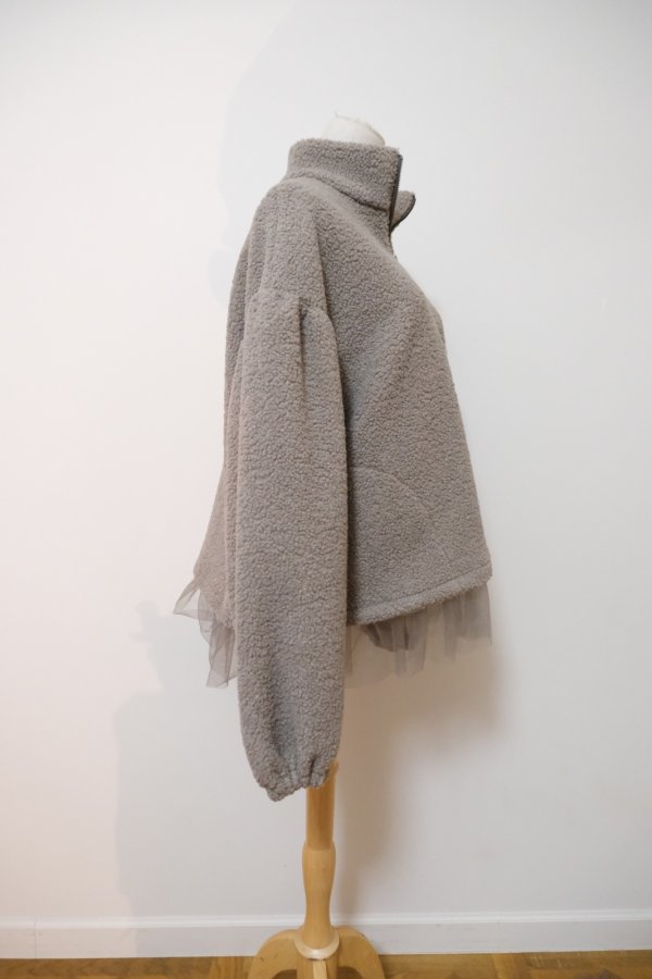 画像2: YuumiAria(ユウミアリア)BOA ZIP BLOUSON beige (2)