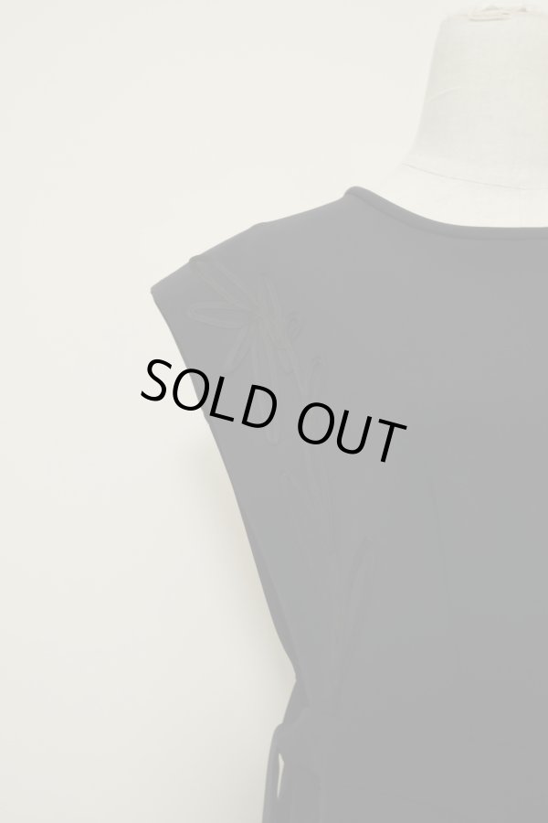 画像2: LOKITHO cord emb.long vest  navy × black (2)