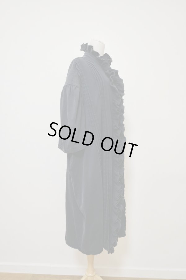 画像2: MIKIOSAKABE (ミキオサカベ) RUFFLE HALF SLEEVE LONG SHIRT black (2)