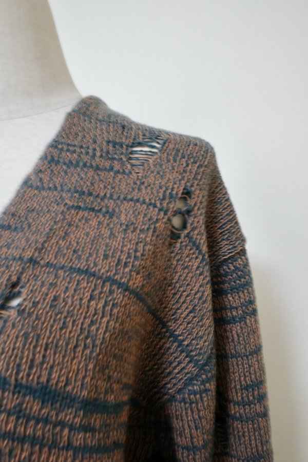 画像4: YuumiAria(ユウミアリア)mix knit cardigan khaki (4)
