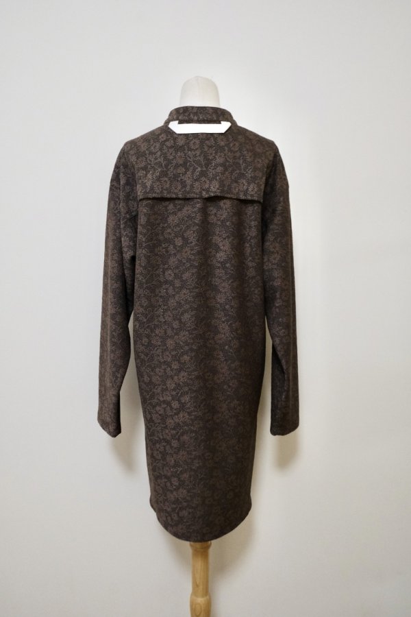画像3: MERELY MADE( メアリーメイド)FLOWER JACQUARD LACE LONG SHIRTS / Burning Brown (3)