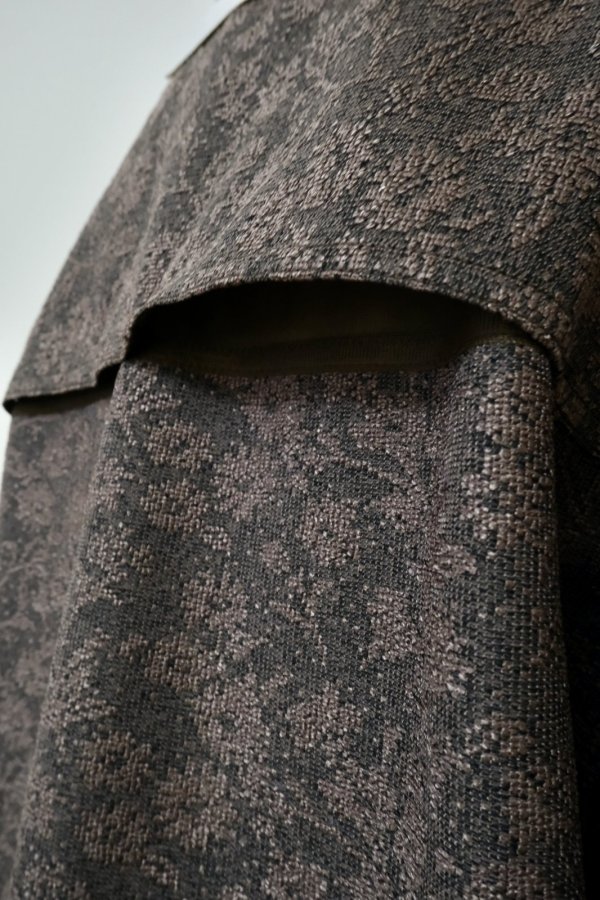 画像5: MERELY MADE( メアリーメイド)FLOWER JACQUARD LACE LONG SHIRTS / Burning Brown (5)