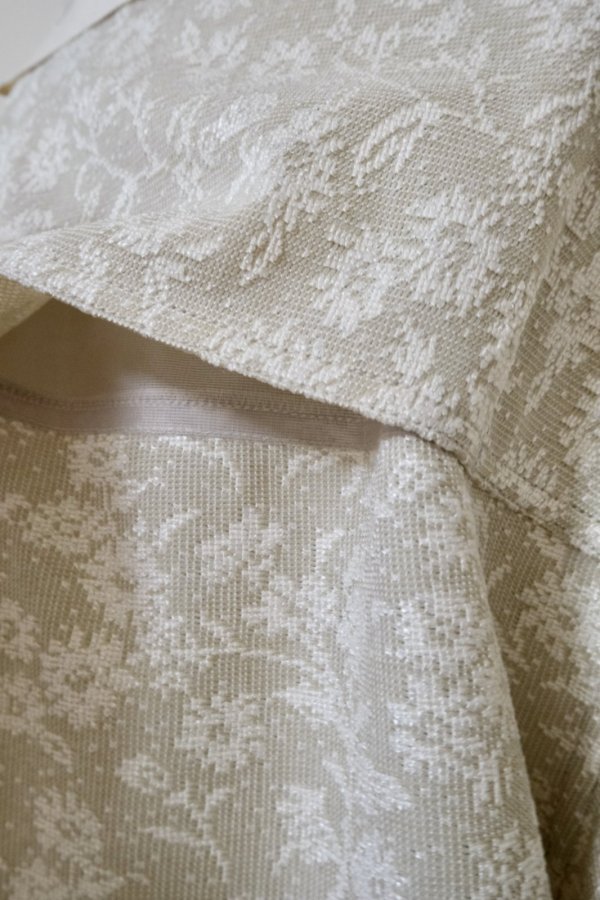 画像6: MERELY MADE( メアリーメイド)FLOWER JACQUARD LACE LONG SHIRTS / Pearl Ivory (6)