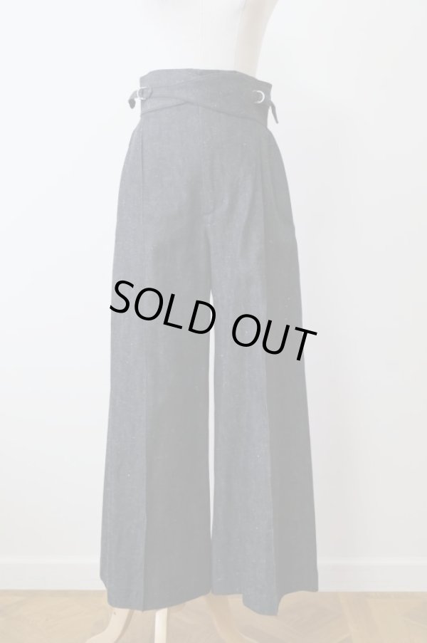 画像1: LOKITHO BELT DENIM PANTS　black (1)