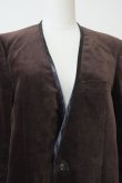 画像4: YuumiAria（ユウミアリア）No collar knit docking JK brown (4)