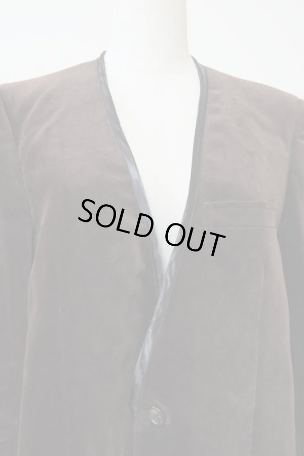 画像4: YuumiAria（ユウミアリア）No collar knit docking JK brown (4)