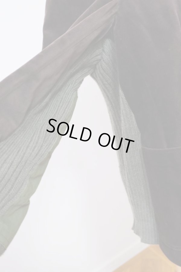 画像6: YuumiAria（ユウミアリア）No collar knit docking JK brown (6)