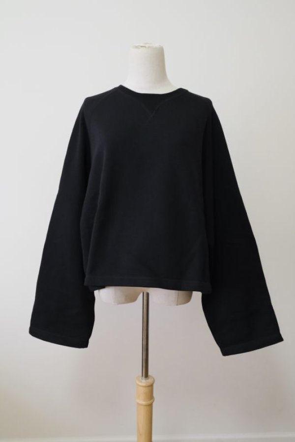 画像1: JUHA (ユハ）FLEECE SWEAT CROP P/O　black (1)