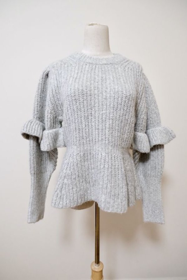 画像1: naokitomizuka (ナオキトミヅカ) Frill conscious knit　grey (1)