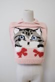 画像1: SIIILON Preps cat knit tops pink (1)