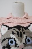 画像5: SIIILON Preps cat knit tops pink (5)