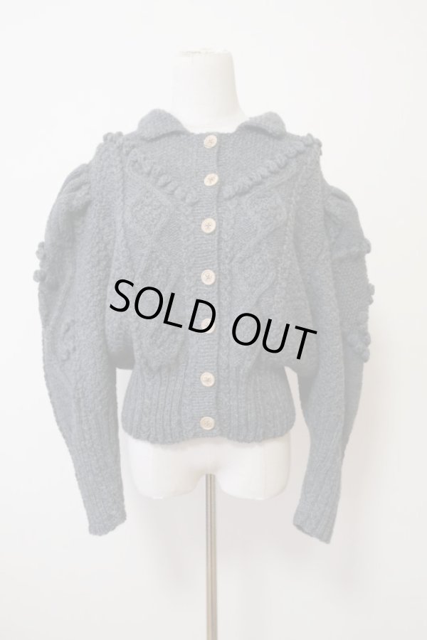 画像1: SIIILON Cathedral knit cardigan grey (1)