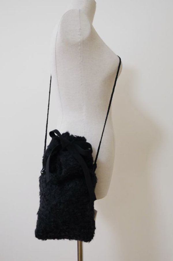 画像2: kéngo (ケンゴ)  loop tweed jersey shoulder bag black (2)