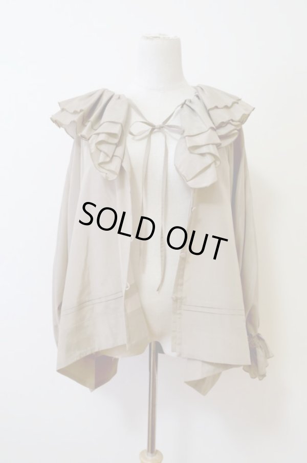 画像7: SOWA(ソーワ)Ruffle blouse khaki (7)