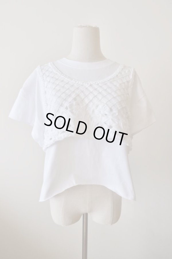 画像1: YuumiAria（ユウミアリア）CROSS VEST T-SHIRT white (1)
