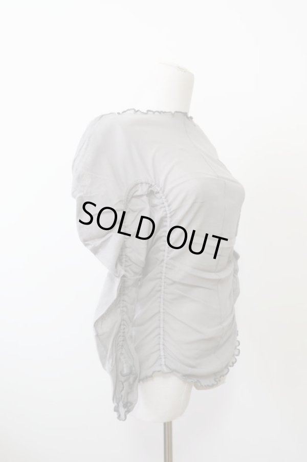 画像2: DECO depuis 1985 MESH GATHER TOPS grey (2)