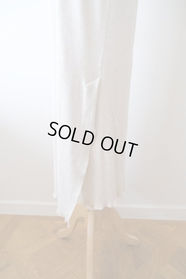 画像2: kéngo (ケンゴ) garagara rib slit long skirt kinari (2)