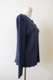 画像2: kéngo (ケンゴ) garagara rib crew neck cardigan blue navy (2)