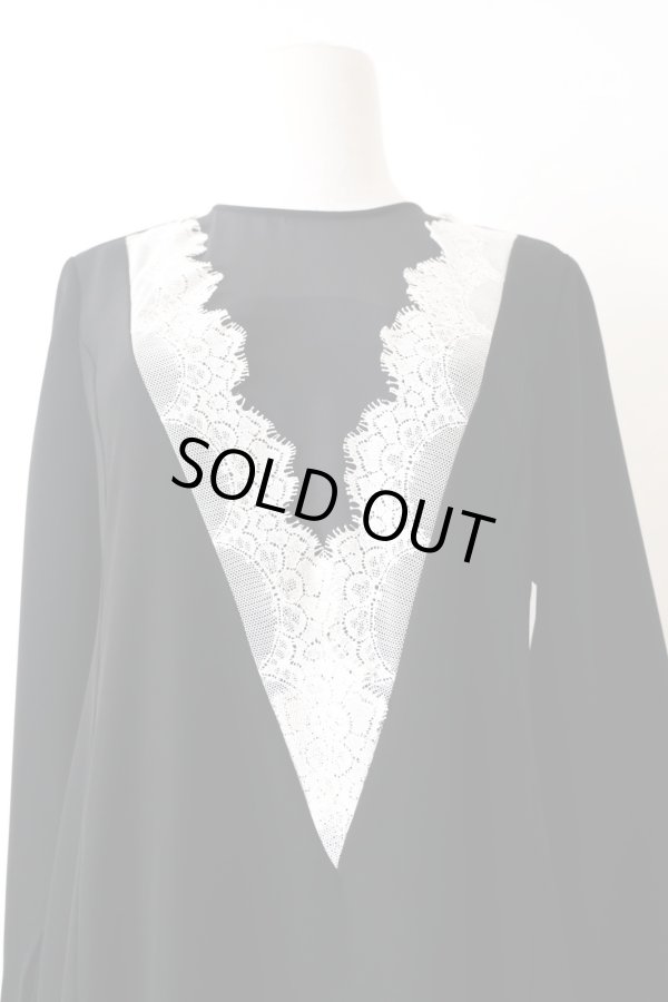 画像2: LOKITHO (ロキト)laced V dress black × white (2)