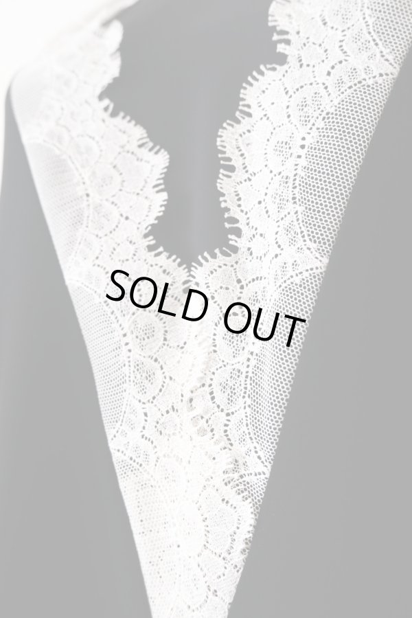 画像5: LOKITHO (ロキト)laced V dress black × white (5)