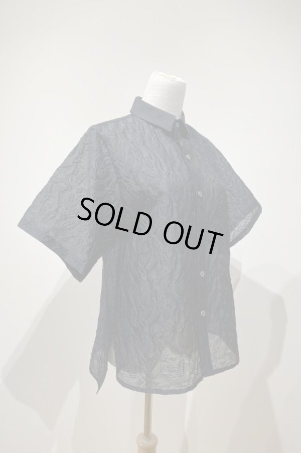 画像3: LOKITHO BOTANICAL EMBOSS SHIRT BLACK (3)