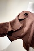 画像5: youmolaugh (ユーモラフ）シャンブレーラッフルプルオーバー　brown (5)