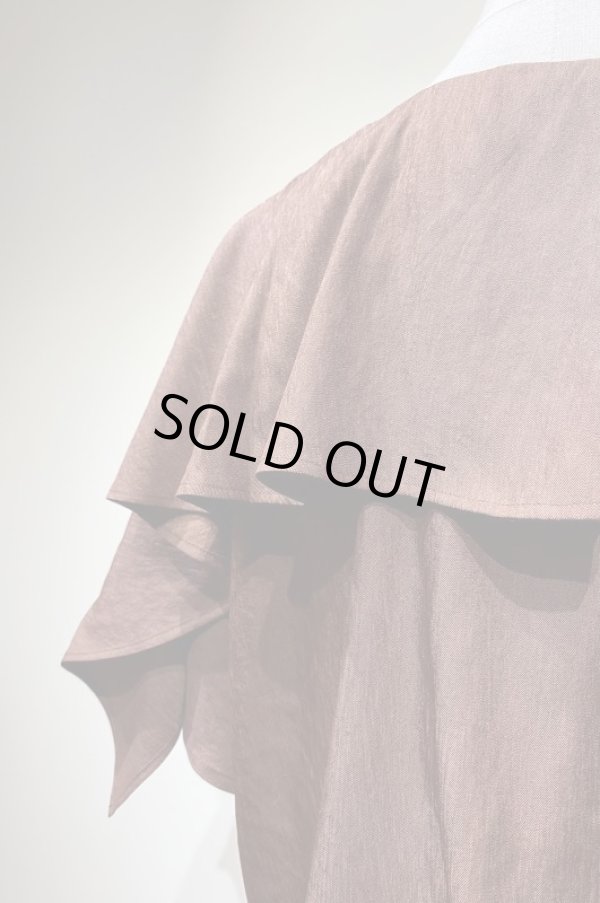 画像6: youmolaugh (ユーモラフ）シャンブレーラッフルプルオーバー　brown (6)