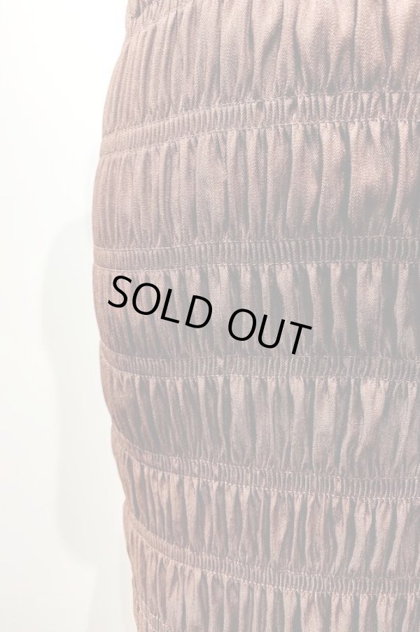 画像2: youmolaugh (ユーモラフ)シャンブレーシャーリングスカート  brown (2)