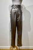 画像1: DECO depuis 1985  SIDE FRILL FAKE LEATHER PANTSsilver (1)