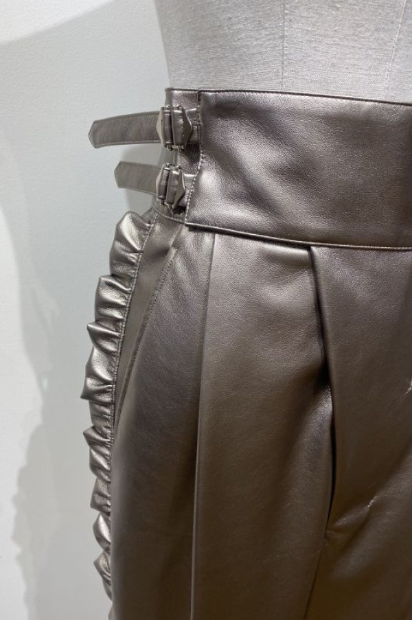 画像6: DECO depuis 1985  SIDE FRILL FAKE LEATHER PANTS silver (6)