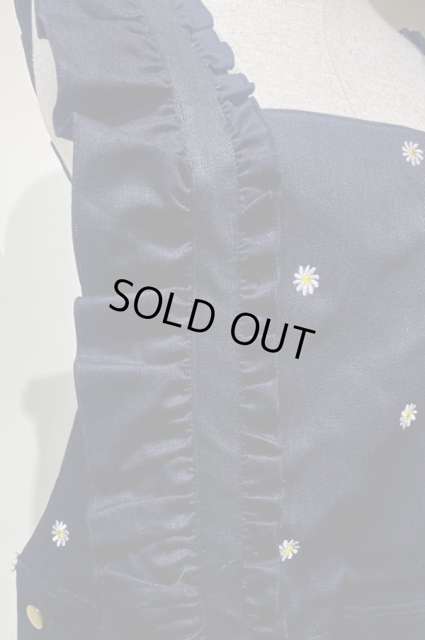 画像4:  sowa  (ソーワ)  chamomile salopette  black (4)