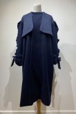 画像1: DECO depuis 1985 (デコ ドゥピュイイチキューハチゴー)  FRILL SLEEVE COAT NAVY (1)