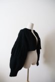 画像3: uca  aran hand-knit short paff sleeve CARDIGAN  black (3)
