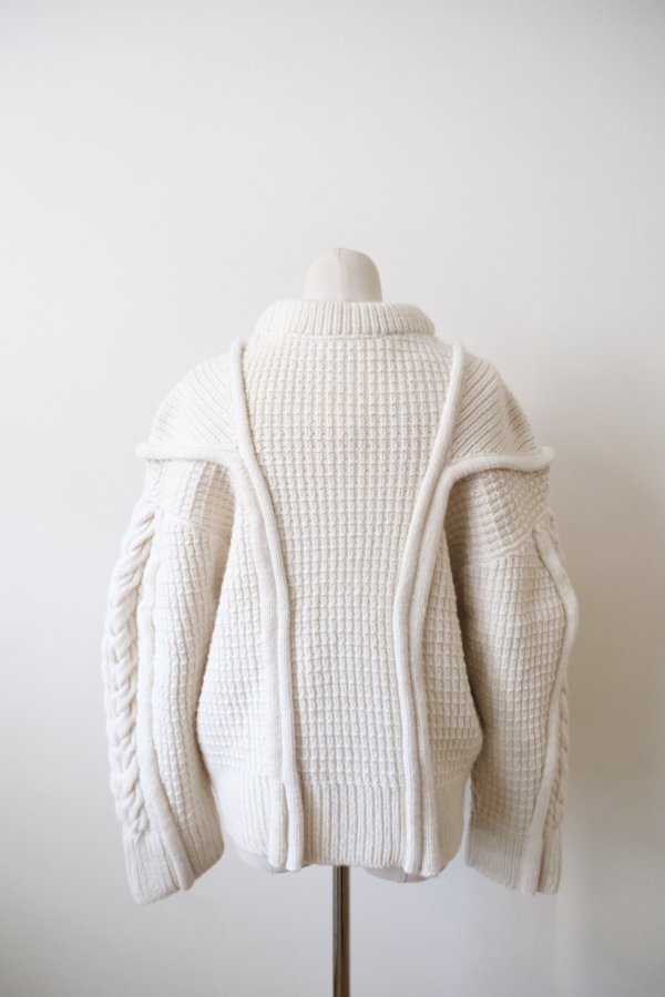 画像3: uca  aran hand-knit slit gusset crew PO white (3)