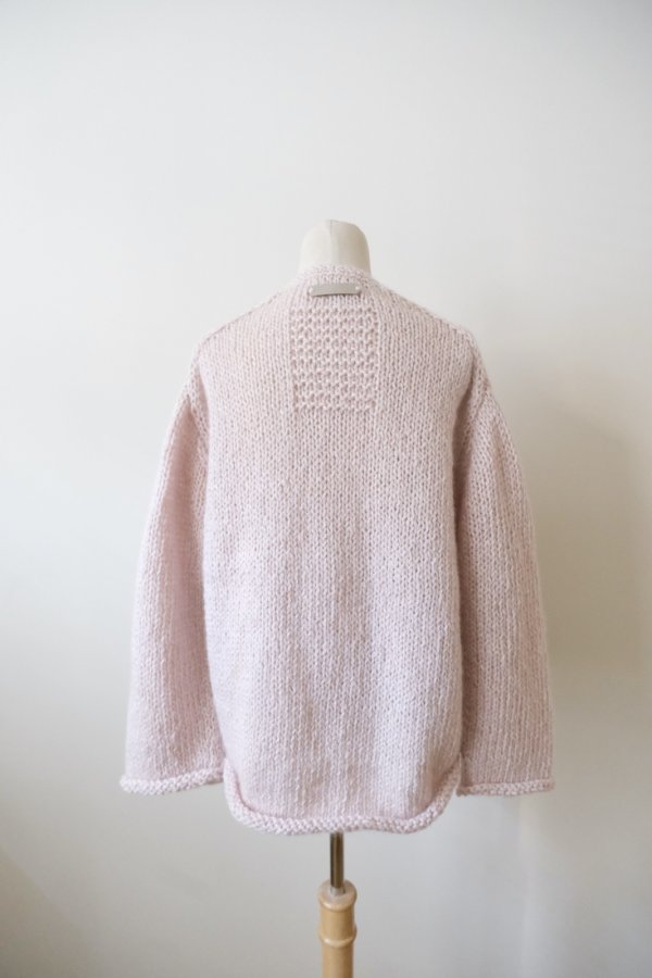 画像3: uca  hand-knit hemp mohair liner knit CARDIGAN  baby pink (3)