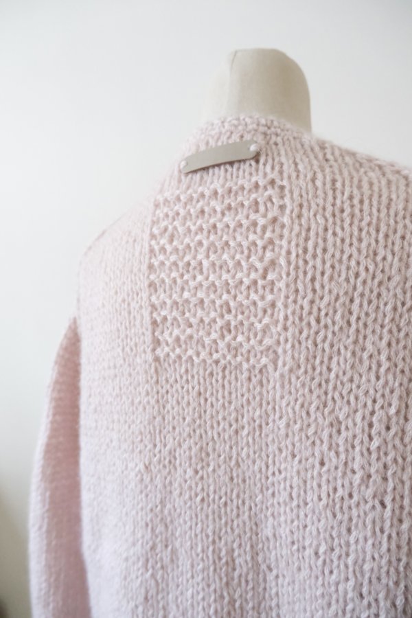 画像4: uca  hand-knit hemp mohair liner knit CARDIGAN  baby pink (4)